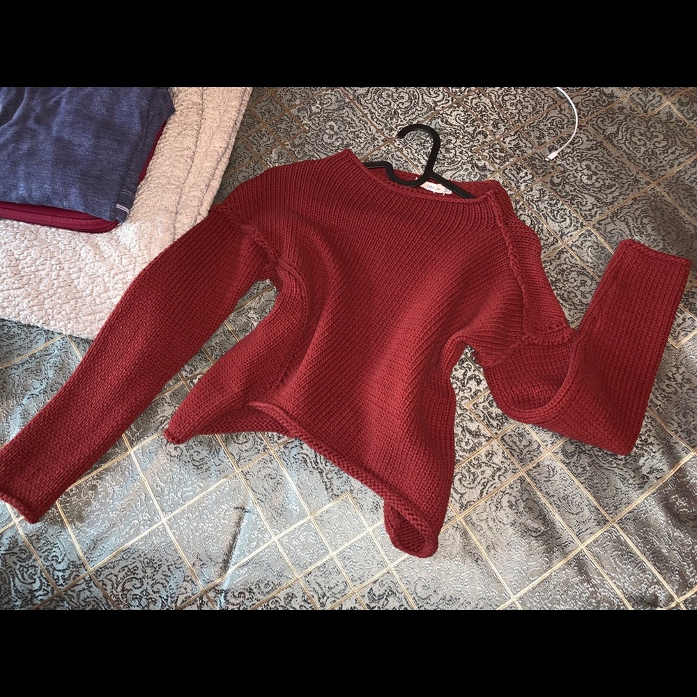 Knit burgundy sweater